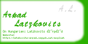 arpad latzkovits business card